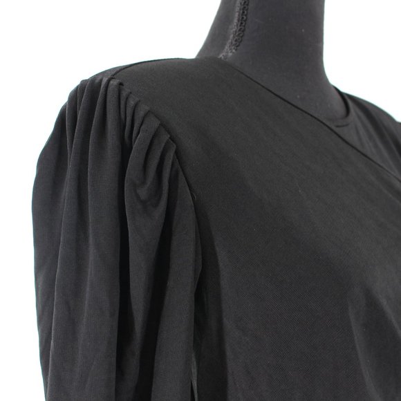 Anine Bing Alaia Black Ruched Dress Draping Long Sleeve Mini X-Small XS NEW - Picture 3 of 9